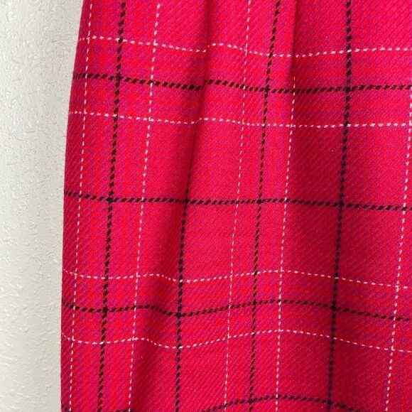 EUC Adorable Liz Claiborne Pink Plaid Midi Wool Skirt Size 10 - Picture 3 of 5